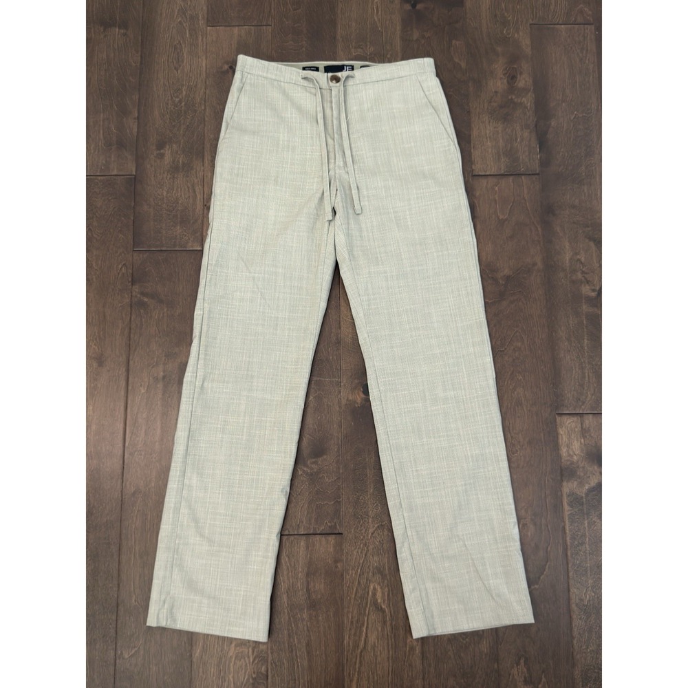NWT J Ferrari Men Beige Flat Front Drawstring Dress Pants Size S (28-30) Stretch
